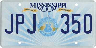 MS license plate JPJ350