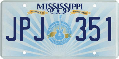 MS license plate JPJ351