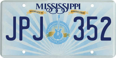 MS license plate JPJ352