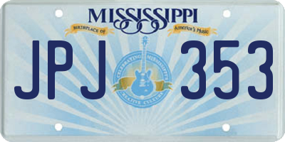 MS license plate JPJ353