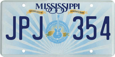 MS license plate JPJ354