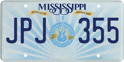 MS license plate JPJ355