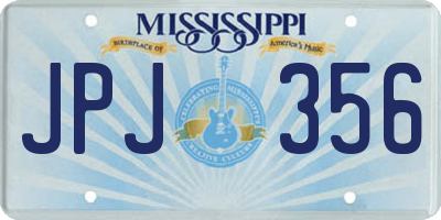 MS license plate JPJ356