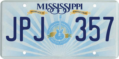 MS license plate JPJ357