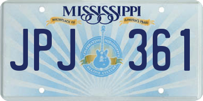 MS license plate JPJ361