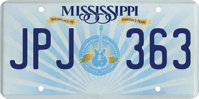 MS license plate JPJ363