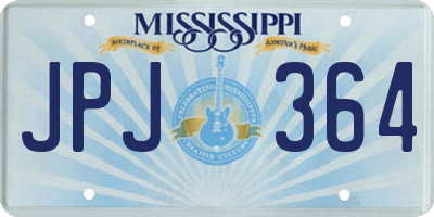 MS license plate JPJ364