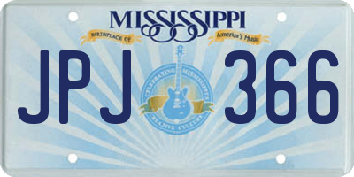 MS license plate JPJ366
