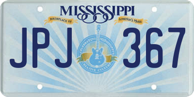 MS license plate JPJ367