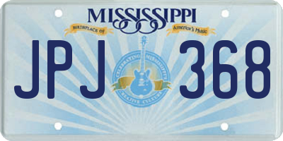 MS license plate JPJ368