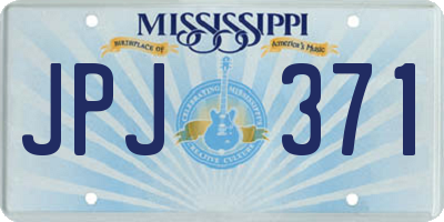 MS license plate JPJ371