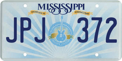 MS license plate JPJ372