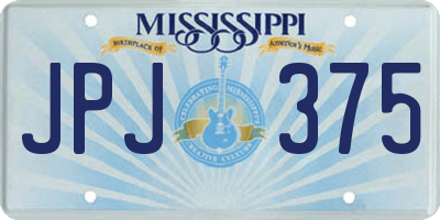MS license plate JPJ375