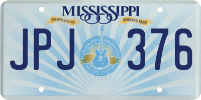 MS license plate JPJ376