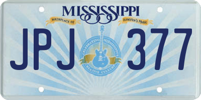 MS license plate JPJ377