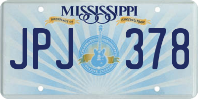 MS license plate JPJ378