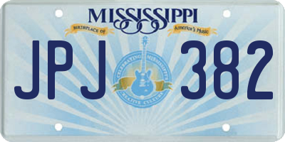 MS license plate JPJ382