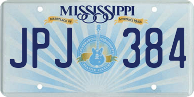 MS license plate JPJ384