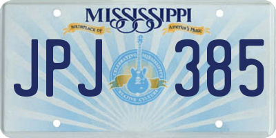 MS license plate JPJ385