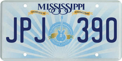 MS license plate JPJ390
