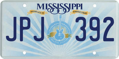 MS license plate JPJ392