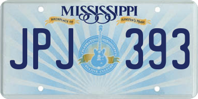 MS license plate JPJ393
