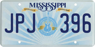 MS license plate JPJ396