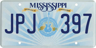 MS license plate JPJ397