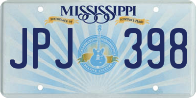 MS license plate JPJ398