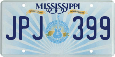 MS license plate JPJ399