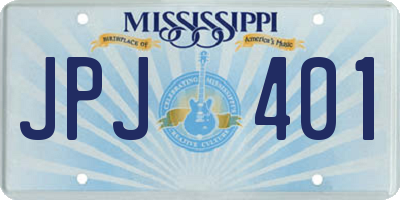 MS license plate JPJ401