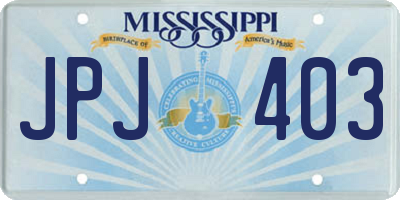 MS license plate JPJ403
