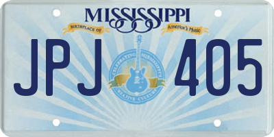 MS license plate JPJ405