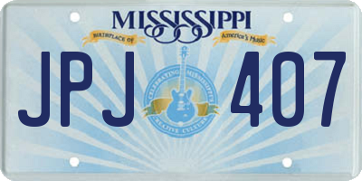 MS license plate JPJ407