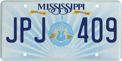 MS license plate JPJ409