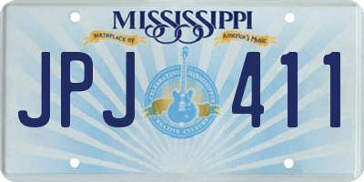 MS license plate JPJ411