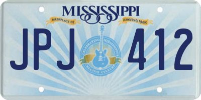 MS license plate JPJ412