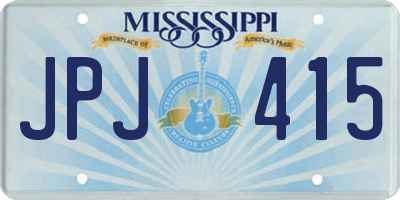 MS license plate JPJ415