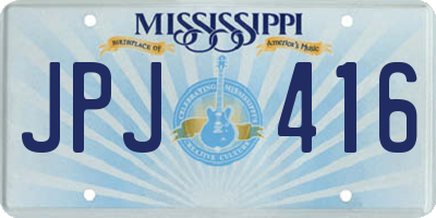 MS license plate JPJ416