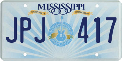 MS license plate JPJ417
