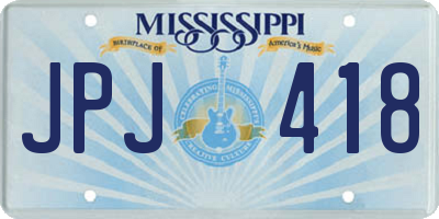 MS license plate JPJ418