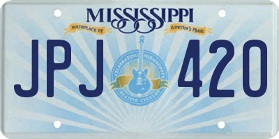 MS license plate JPJ420