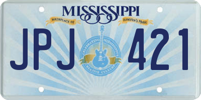 MS license plate JPJ421