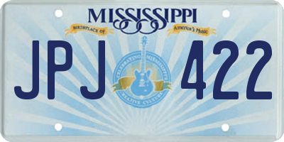 MS license plate JPJ422
