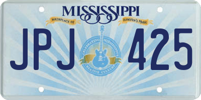 MS license plate JPJ425
