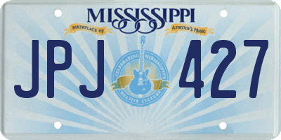MS license plate JPJ427