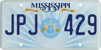 MS license plate JPJ429