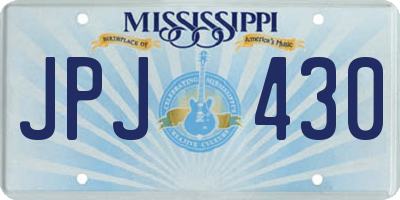 MS license plate JPJ430