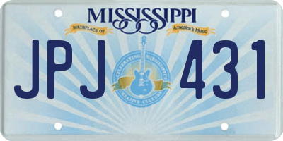 MS license plate JPJ431