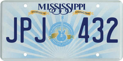 MS license plate JPJ432
